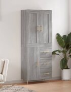 vidaXL Висок шкаф сив сонома 695x34x180 см инженерно дърво