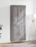 vidaXL Висок шкаф сив сонома 695x34x180 см инженерно дърво