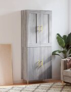 vidaXL Висок шкаф сив сонома 695x34x180 см инженерно дърво