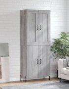 vidaXL Висок шкаф сив сонома 695x34x180 см инженерно дърво