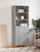 vidaXL Висок шкаф сив сонома 695x34x180 см инженерно дърво