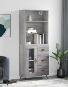 vidaXL Висок шкаф сив сонома 695x34x180 см инженерно дърво