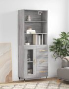 vidaXL Висок шкаф сив сонома 695x34x180 см инженерно дърво