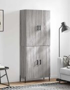 vidaXL Висок шкаф сив сонома 695x34x180 см инженерно дърво