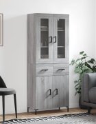 vidaXL Висок шкаф сив сонома 695x34x180 см инженерно дърво