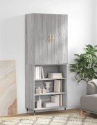vidaXL Висок шкаф сив сонома 695x34x180 см инженерно дърво