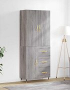 vidaXL Висок шкаф сив сонома 695x34x180 см инженерно дърво