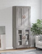 vidaXL Висок шкаф сив сонома 695x34x180 см инженерно дърво