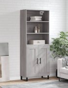 vidaXL Висок шкаф сив сонома 695x34x180 см инженерно дърво
