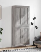 vidaXL Висок шкаф сив сонома 695x34x180 см инженерно дърво