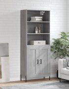 vidaXL Висок шкаф сив сонома 695x34x180 см инженерно дърво