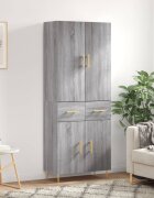 vidaXL Висок шкаф сив сонома 695x34x180 см инженерно дърво