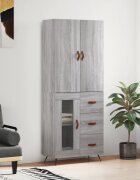 vidaXL Висок шкаф сив сонома 695x34x180 см инженерно дърво