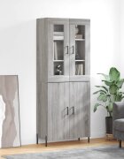 vidaXL Висок шкаф сив сонома 695x34x180 см инженерно дърво