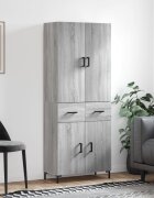vidaXL Висок шкаф сив сонома 695x34x180 см инженерно дърво
