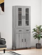vidaXL Висок шкаф сив сонома 695x34x180 см инженерно дърво
