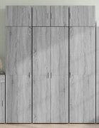 vidaXL Висок шкаф сив сонома 70x425x185 см инженерно дърво