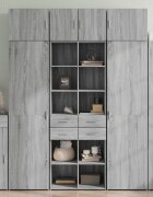 vidaXL Висок шкаф сив сонома 70x425x185 см инженерно дърво