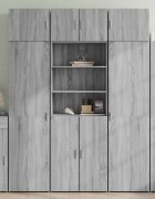 vidaXL Висок шкаф сив сонома 70x425x185 см инженерно дърво