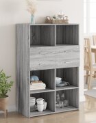 vidaXL Висок шкаф сив сонома 80x425x124 см инженерно дърво