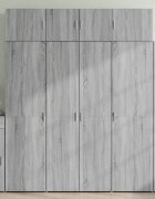 vidaXL Висок шкаф сив сонома 80x425x185 см инженерно дърво