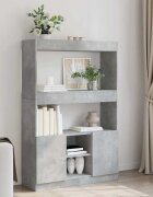 vidaXL Висок шкаф сив сонома 92x33x140 см инженерно дърво