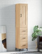 vidaXL Висок шкаф сонома дъб 345x34x180 см инженерно дърво
