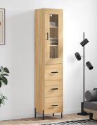 vidaXL Висок шкаф сонома дъб 345x34x180 см инженерно дърво
