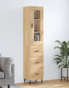vidaXL Висок шкаф сонома дъб 345x34x180 см инженерно дърво