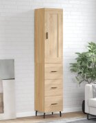 vidaXL Висок шкаф сонома дъб 345x34x180 см инженерно дърво