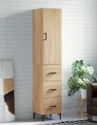vidaXL Висок шкаф сонома дъб 345x34x180 см инженерно дърво