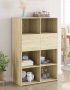 vidaXL Висок шкаф сонома дъб 80x425x124 см инженерно дърво