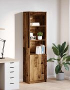 vidaXL Висок шкаф старо дърво 50x35x180 см инженерно дърво