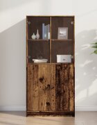 vidaXL Висок шкаф старо дърво 68x37x142 см инженерно дърво