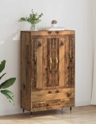 vidaXL Висок шкаф Старо дърво 695 x 31 x 115 см Инженерна дървесина