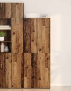 vidaXL Висок шкаф Старо дърво 70 x 425 x 185 см