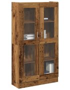vidaXL Висок шкаф старо дърво 825x305x150 см инженерно дърво