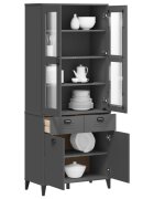 vidaXL Висок шкаф "VIKEN" антрацит сив 80x40x190 см бор масив