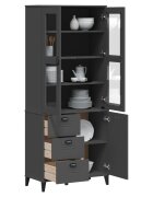 vidaXL Висок шкаф "VIKEN" антрацит сив 80x40x190 см бор масив
