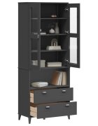 vidaXL Висок шкаф "VIKEN" антрацит сив 80x40x200 см бор масив
