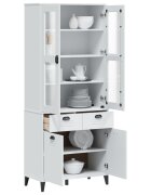 vidaXL Висок шкаф "VIKEN" бял 80x40x190 см бор масив