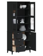 vidaXL Висок шкаф "VIKEN" черен 80x40x190 см бор масив