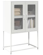vidaXL Висока дъска Бяла 68x39x107 cm Стомана