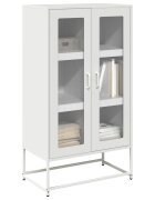 vidaXL Висока дъска Бяла 68x39x123 cm Стомана