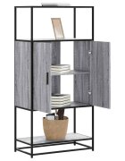 vidaXL Висока дъска Grey Sonoma 68x35x139 cm Обработено дърво и метал