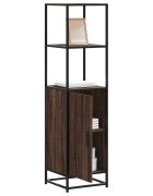 vidaXL Висока дъска Кафяв дъб 355x35x139 cm Обработено дърво и метал