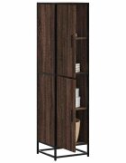 vidaXL Висока дъска Кафяв дъб 355x35x139 cm Обработено дърво и метал