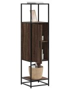 vidaXL Висока дъска Кафяв дъб 355x35x139 cm Обработено дърво и метал