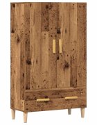 vidaXL Висока дъска Старо дърво 70x31x115 cm Инженерна дървесина