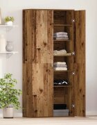 vidaXL Висока масичка 80 x 35 x 180 см Инженерна дървесина Старо дърво